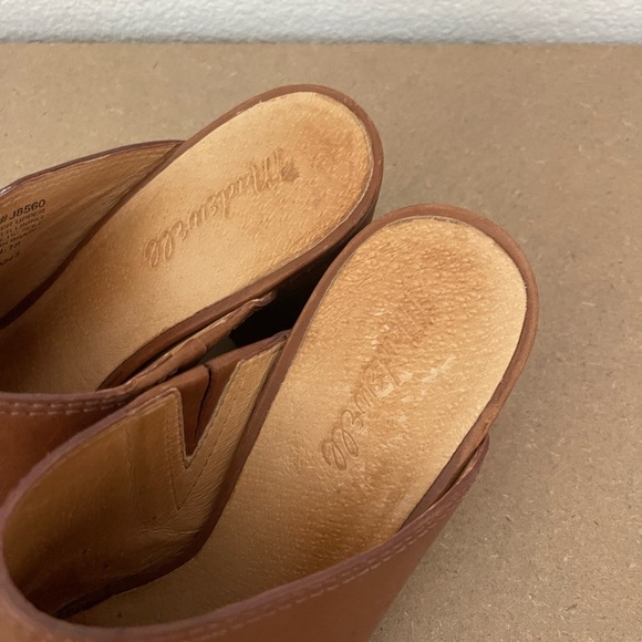 Madewell The Harper Mule Heeled Camel Brown Leather Womens Size 8.5 Slip On - Picture 6 of 10